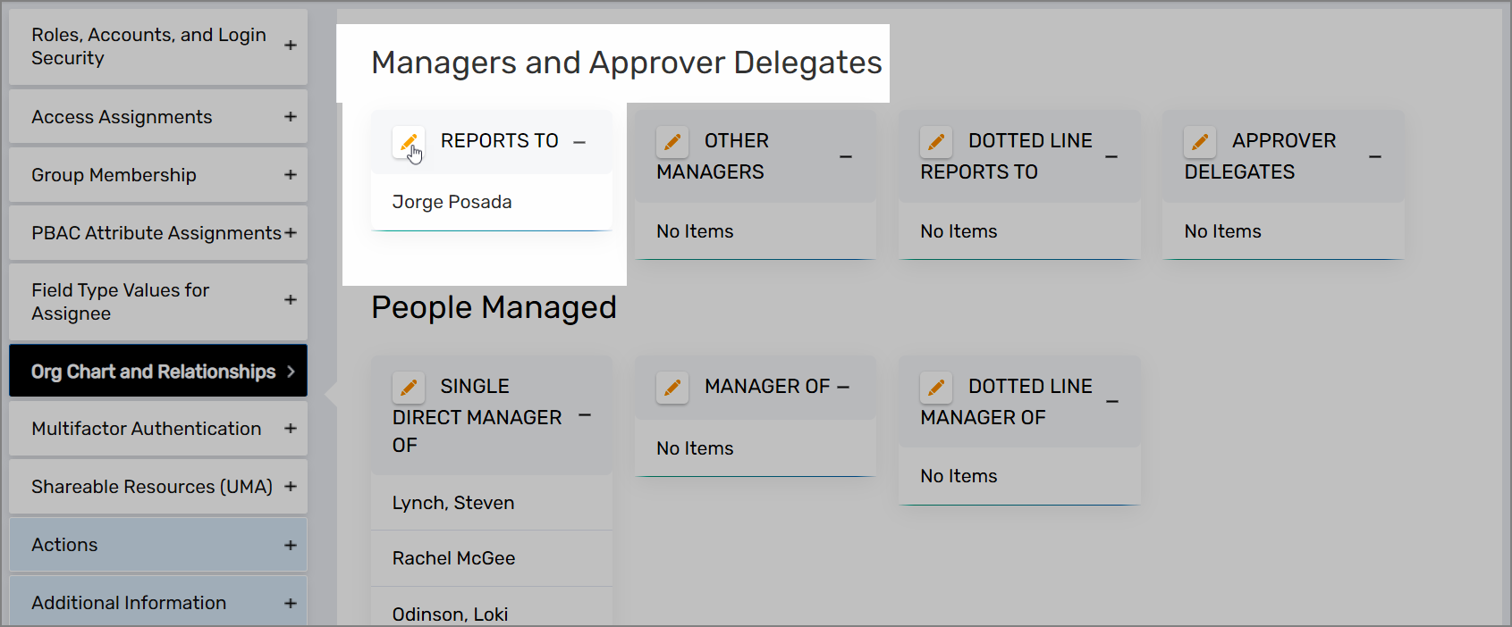 Reports To Edit button