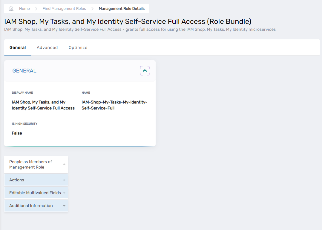 View One Management Role Page