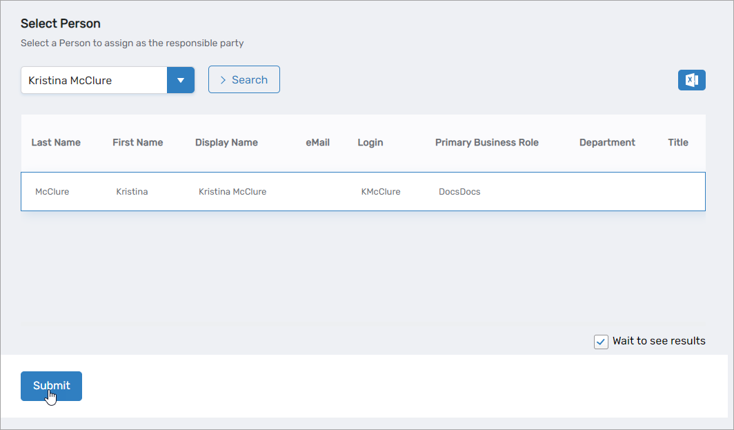 Assign Responsible Party
