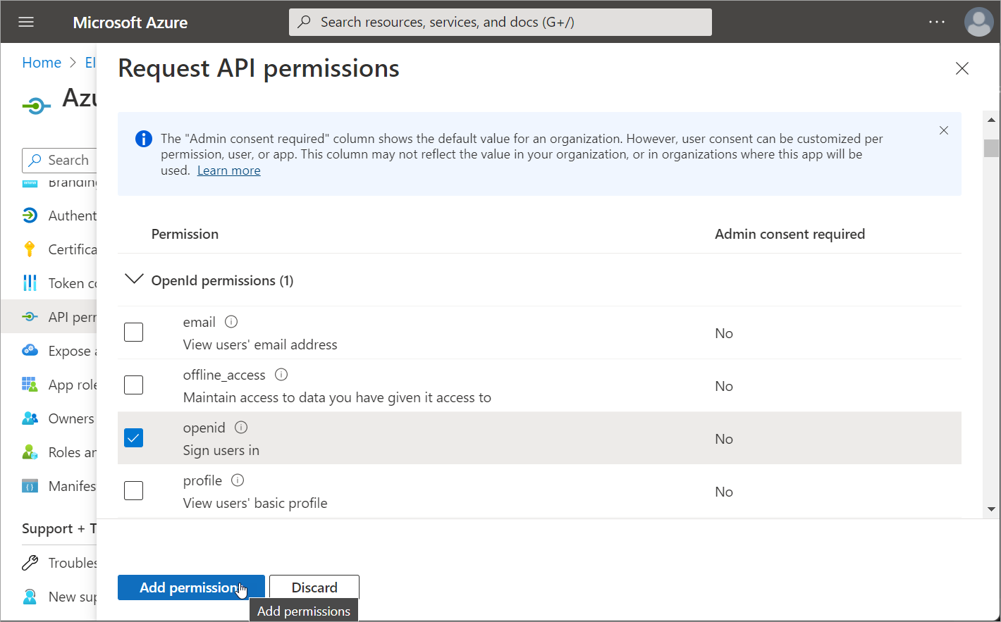 OpenID permission