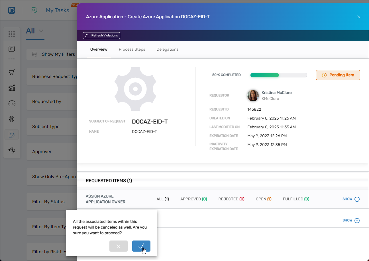 Confirm Cancellation