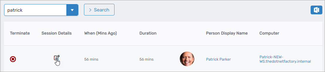 Session Details Icon