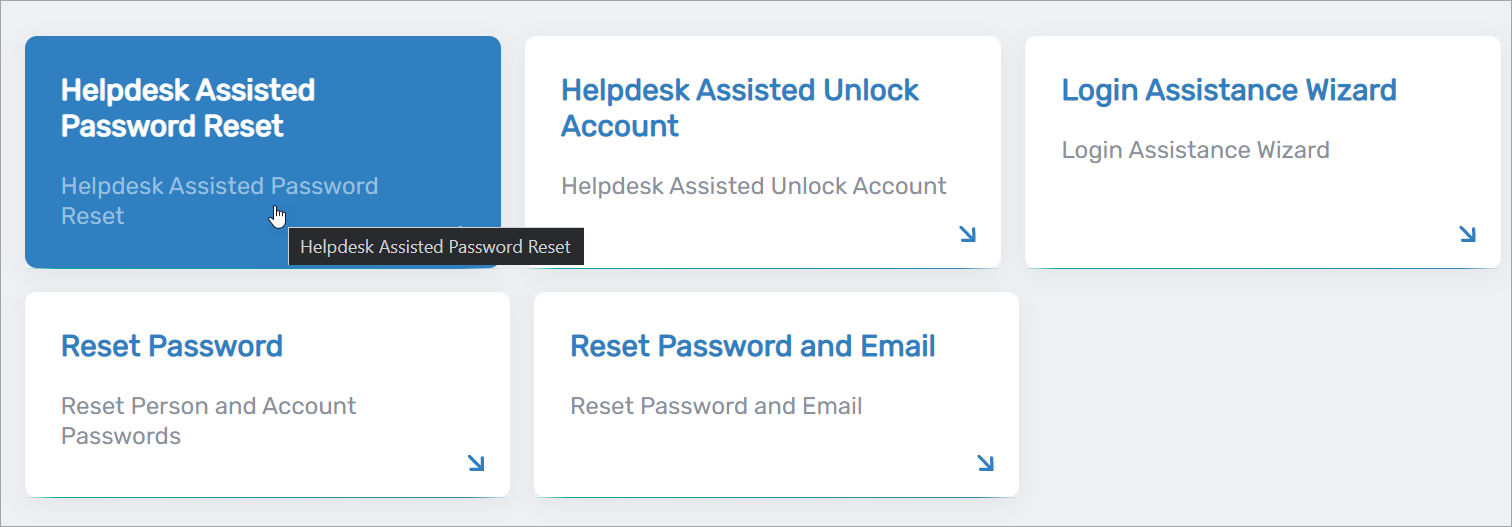 Password Workflows Menu
