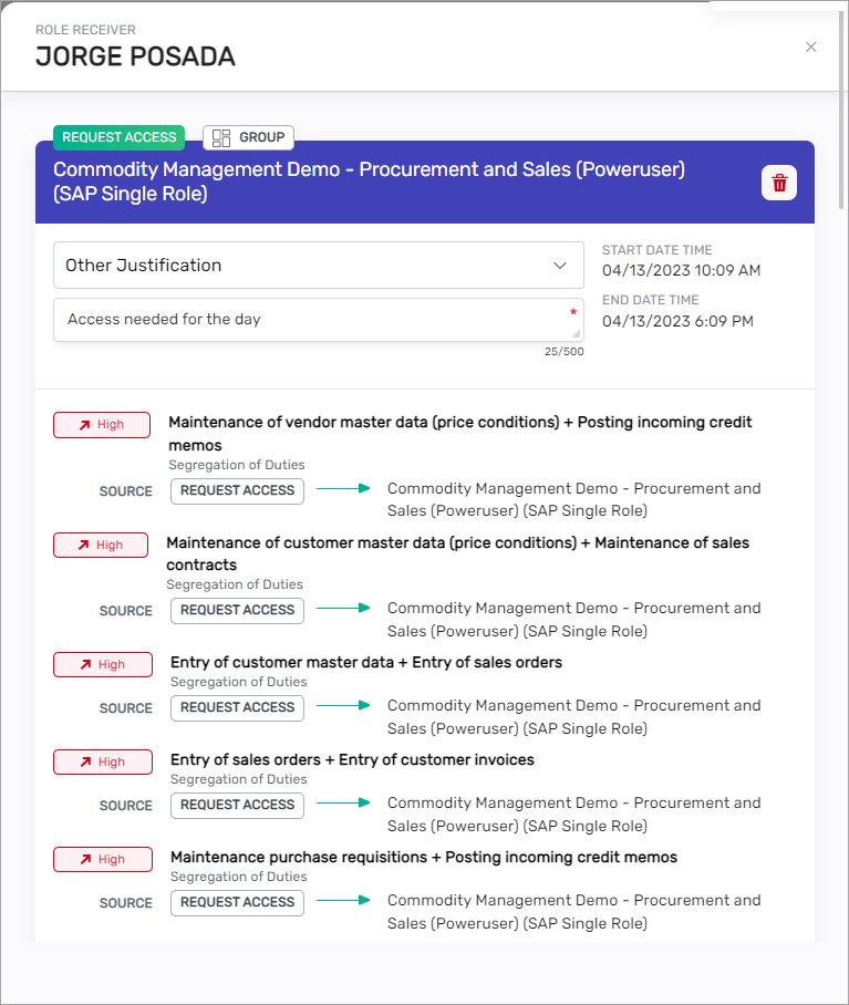 Risk Violation Warning