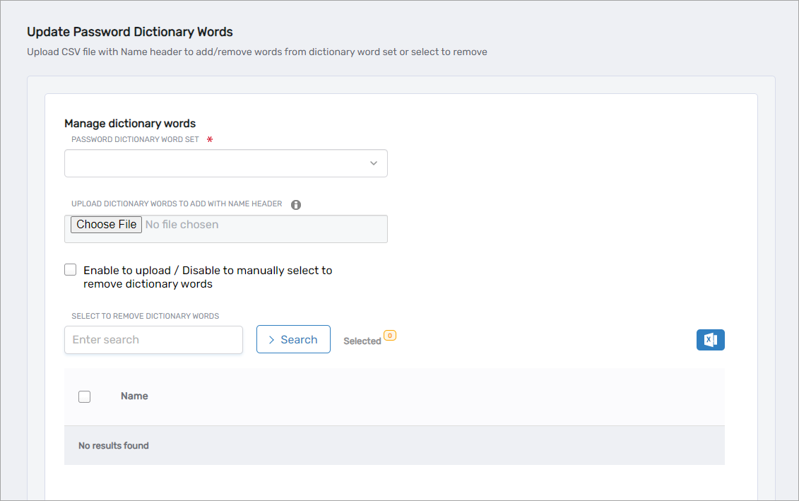 Update Password Dictionary Words Workflow