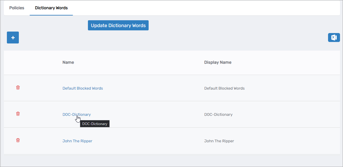 Dictionary Word Set Link