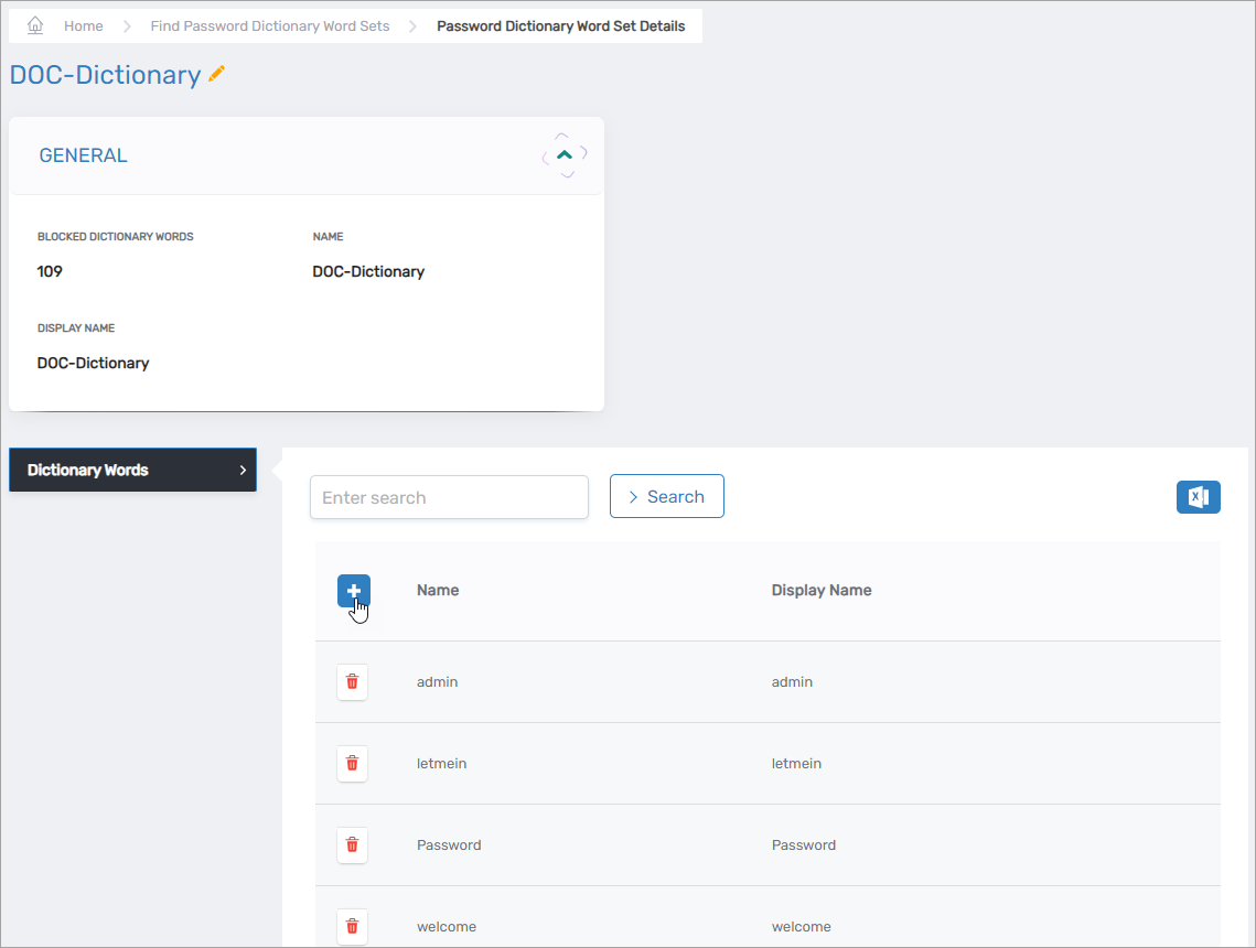 Add Dictionary Word Button
