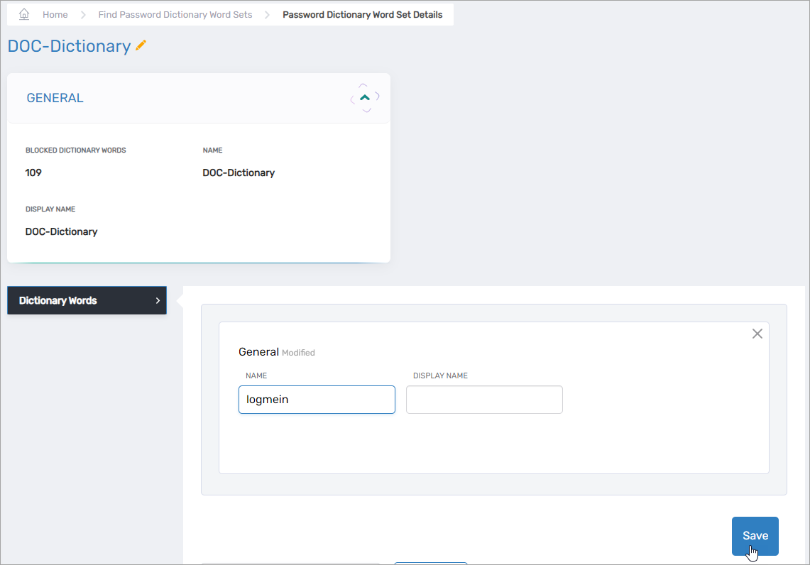 Save Dictionary Word