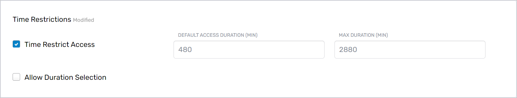 Time Restriction Settings