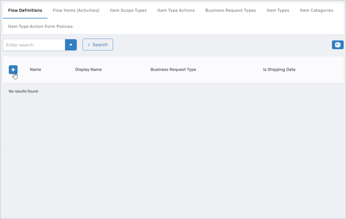 New Flow Definition Button