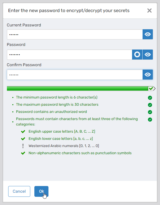 Change Password Page