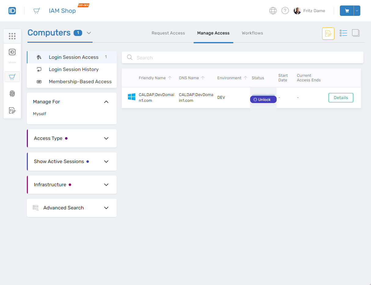 Manage Access Default View