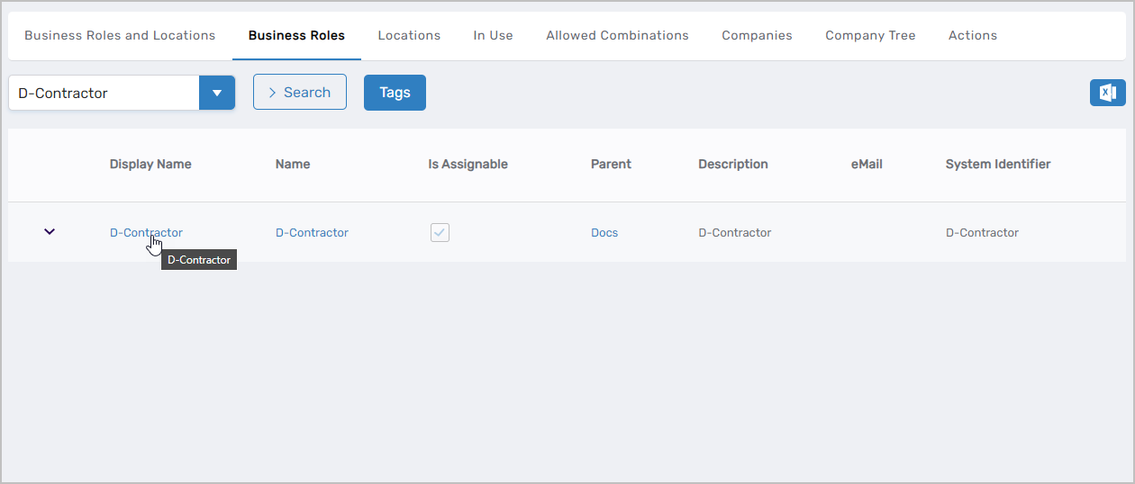 Business Role Display Name
