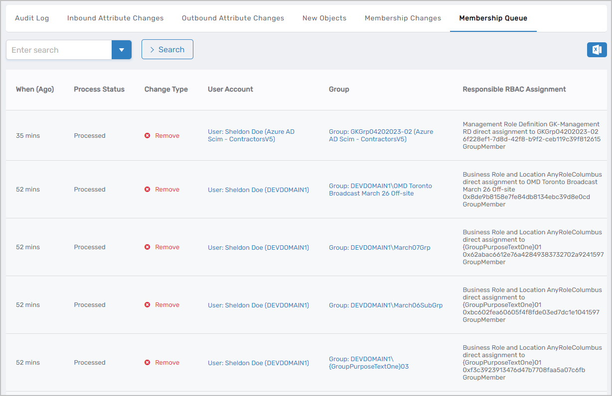 Membership Queue in Audit log