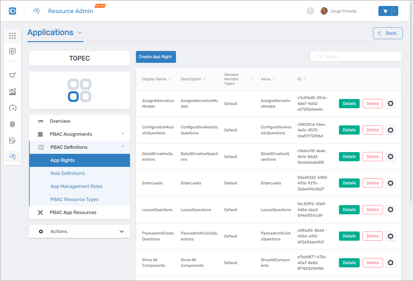 PBAC Definitions Tab