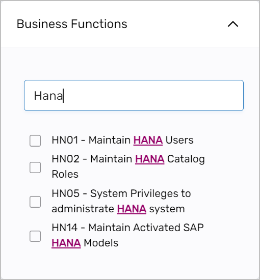 Business Functions filter icon