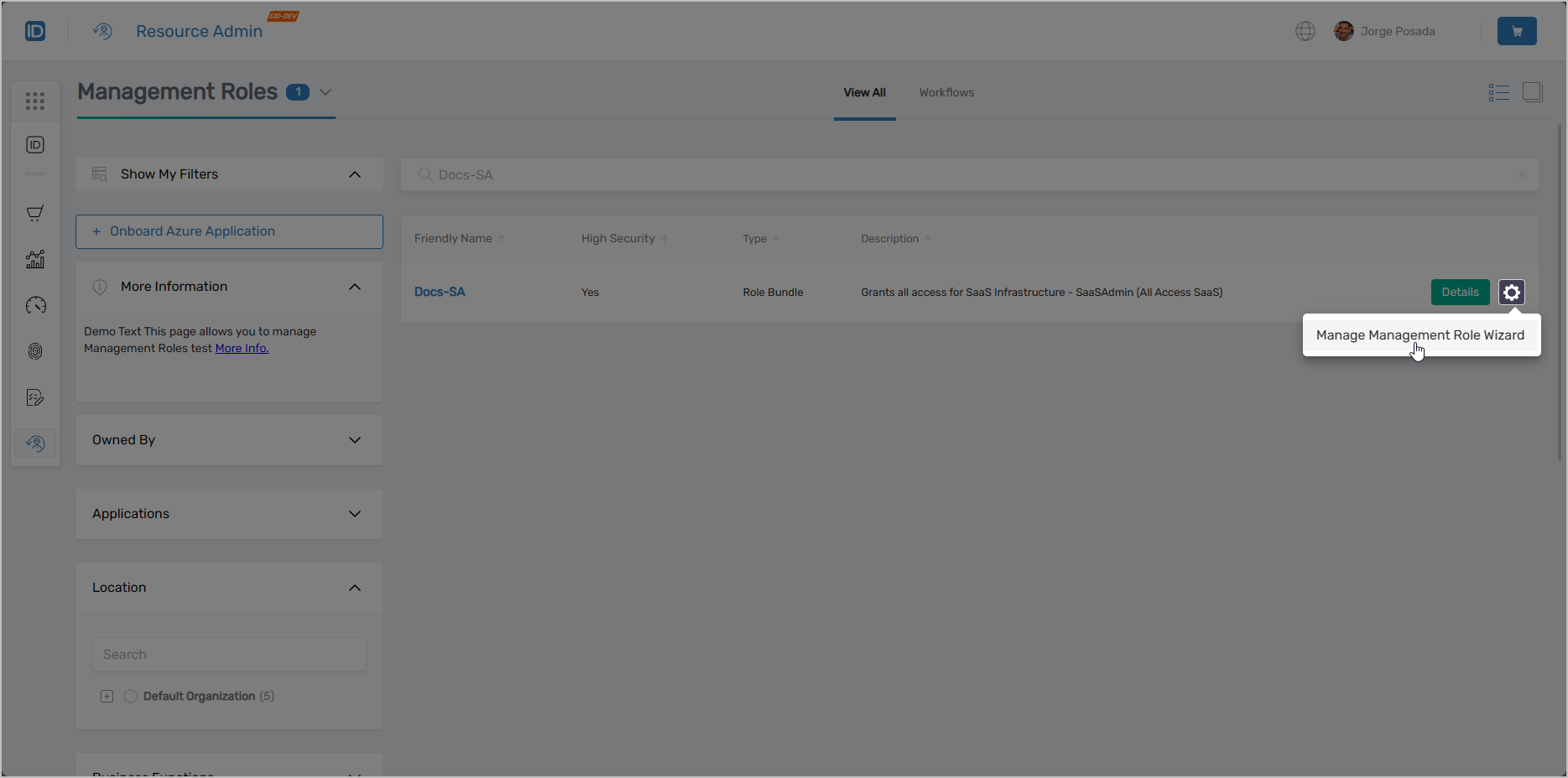 Management Role Contextual Workflow