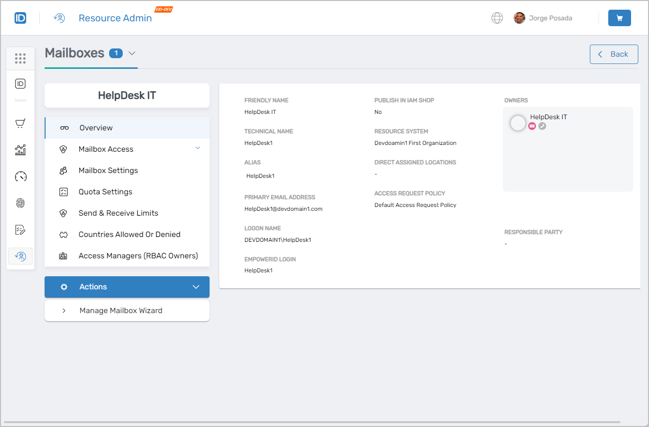 Mailbox Overview Page