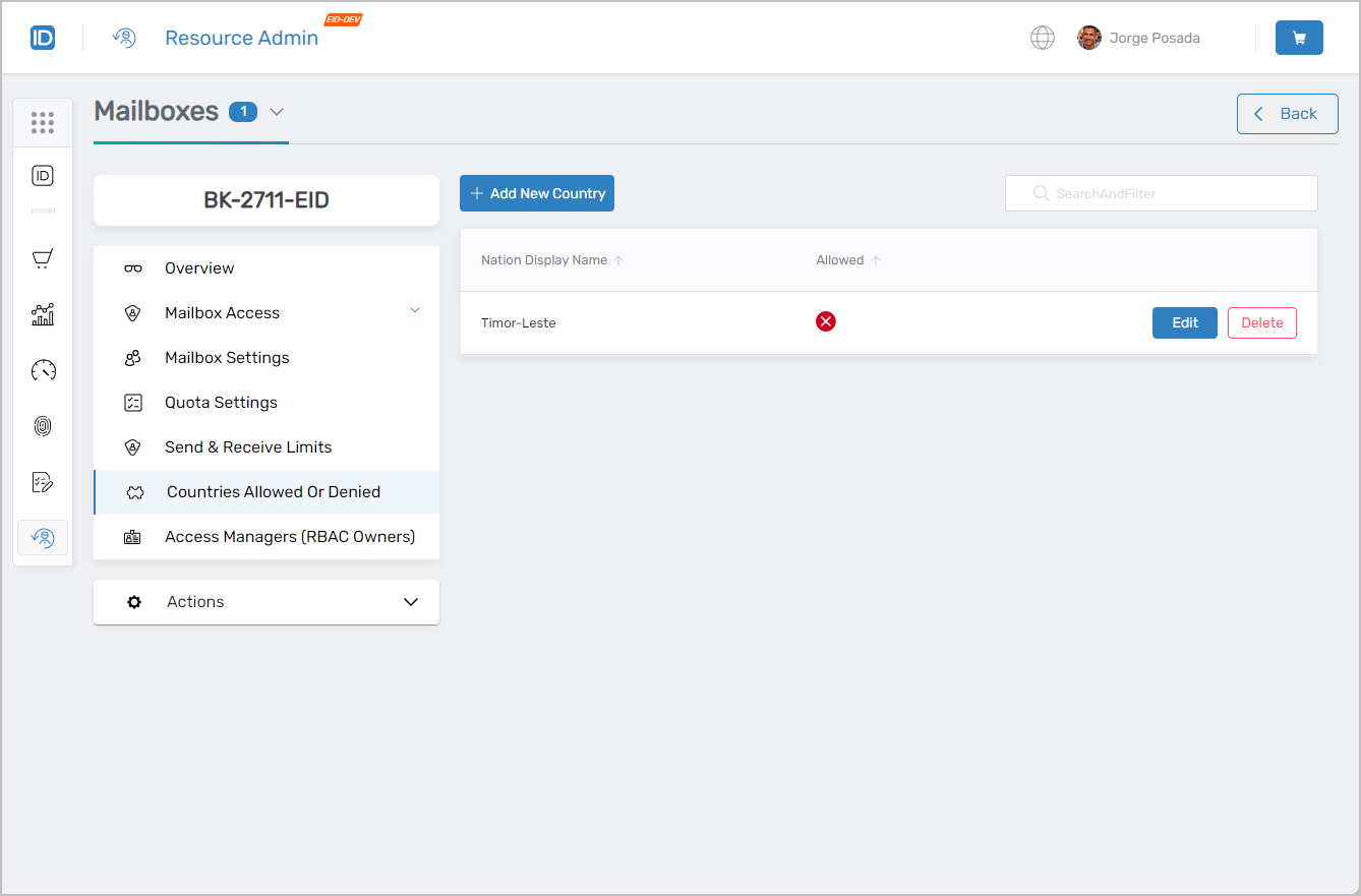 Countries Allowed or Denied Tab