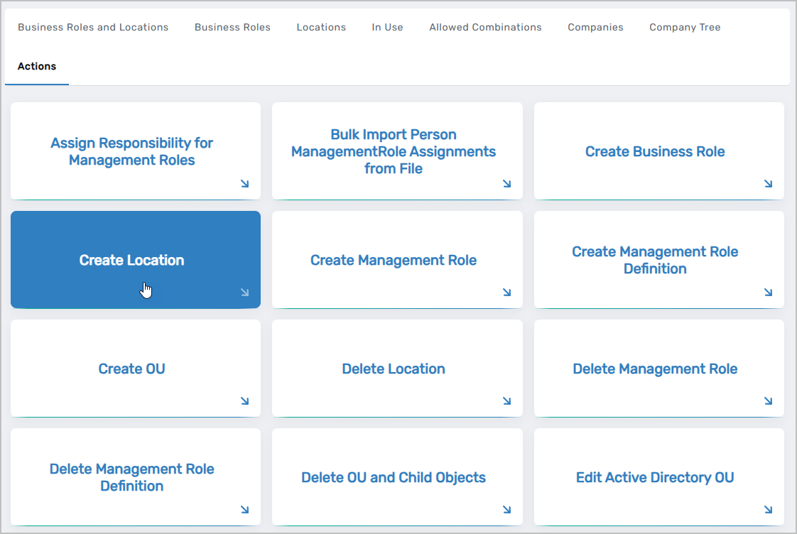 Create Location action button