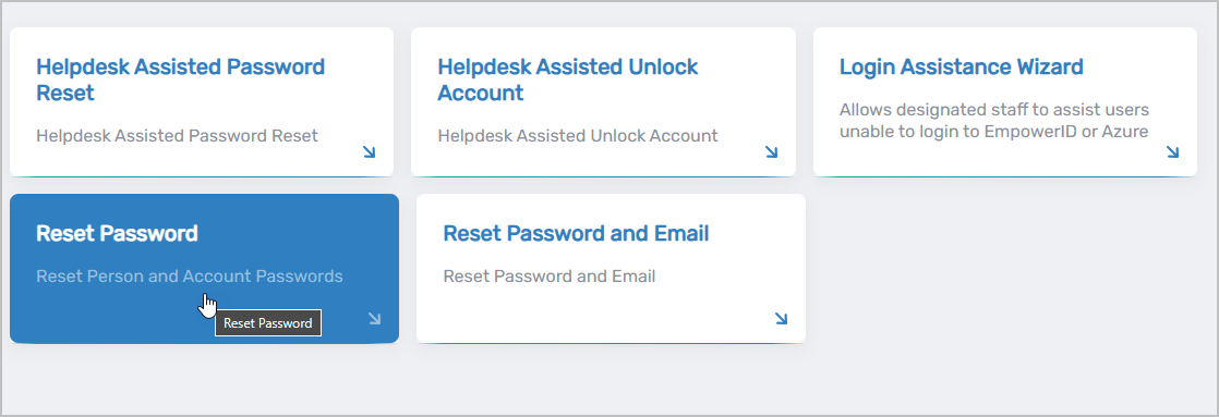 Password Workflows Menu
