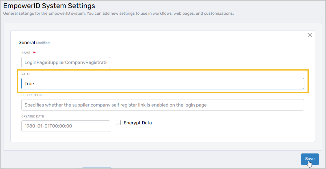 LoginPageSupplier value changed to True