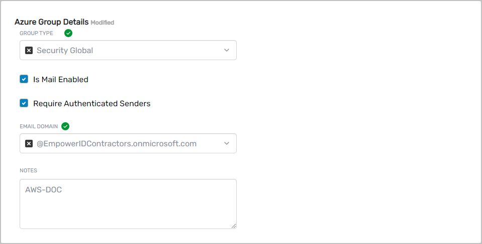 Additional Group Details form