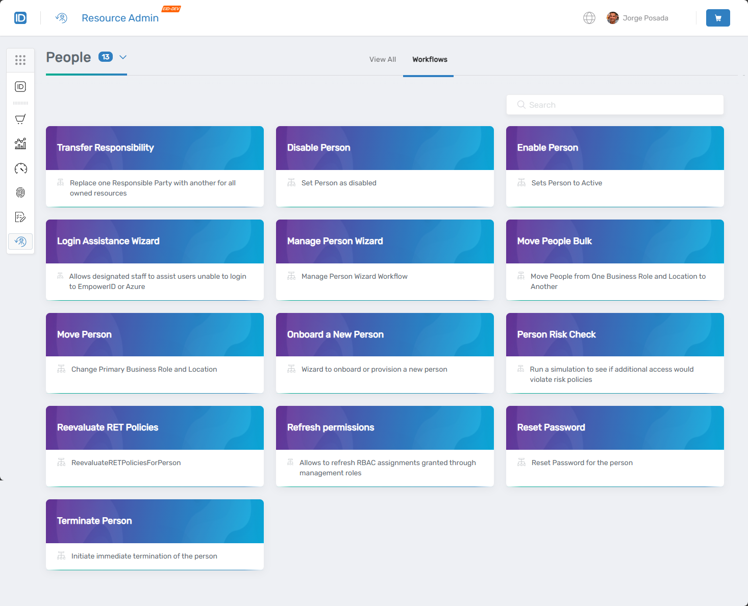 Person Workflows Page