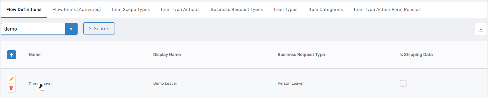 Flow Definition Link