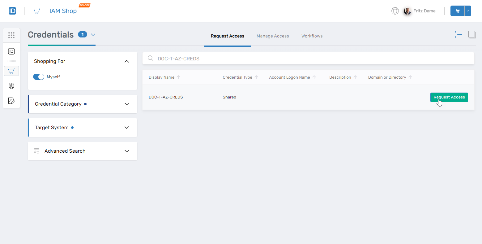 Click request access