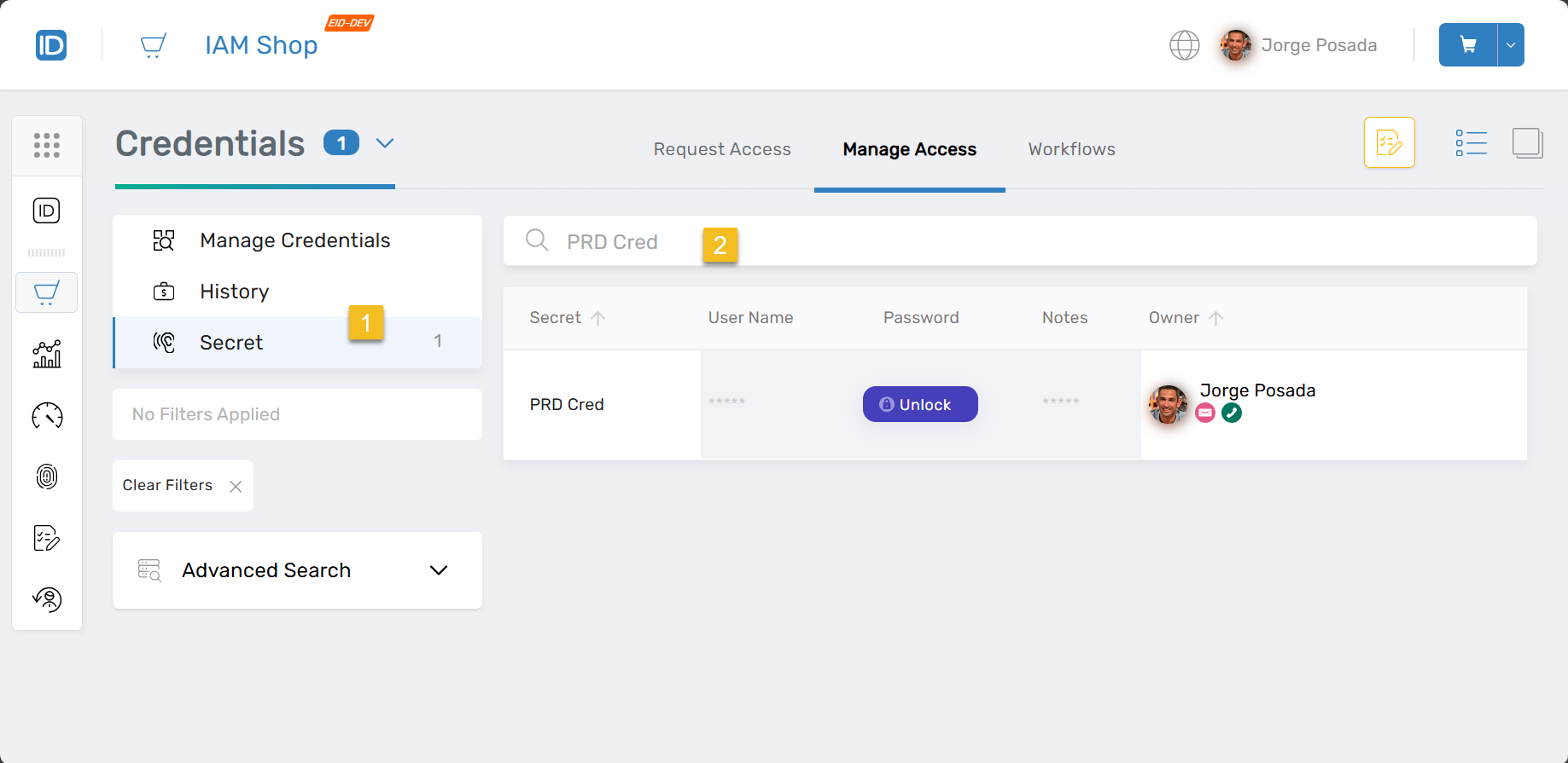 Secret Search Interface