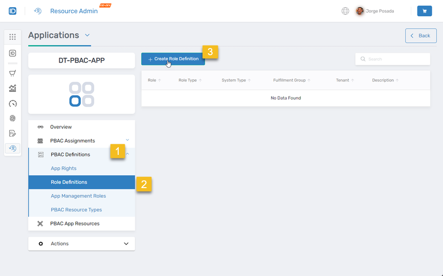 Create Role Definition button