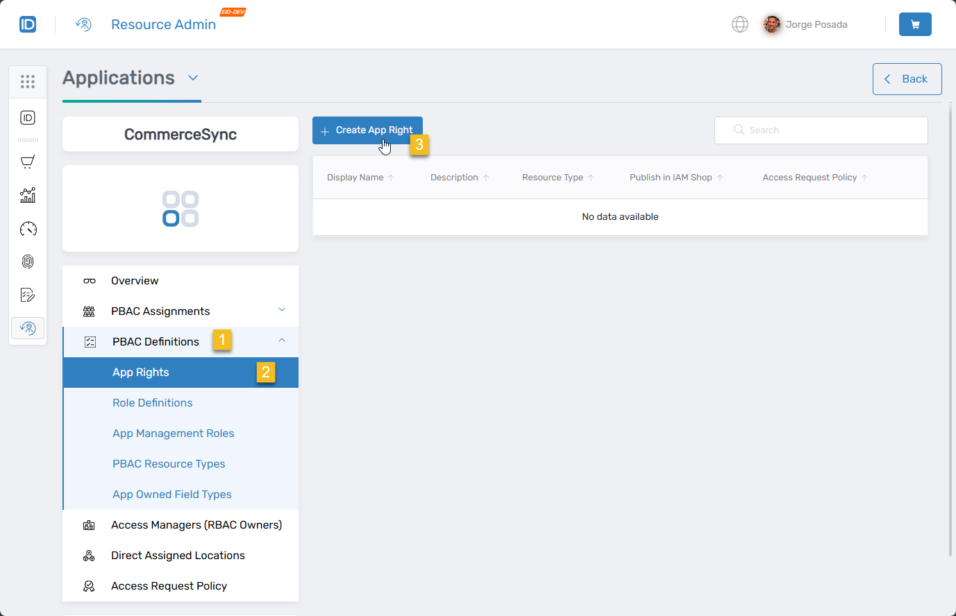 Create App Right button