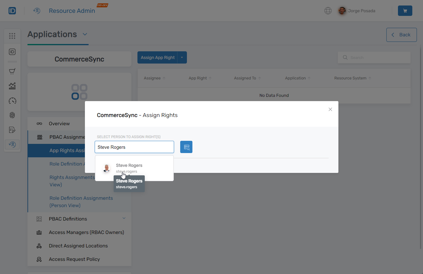 Person selection field