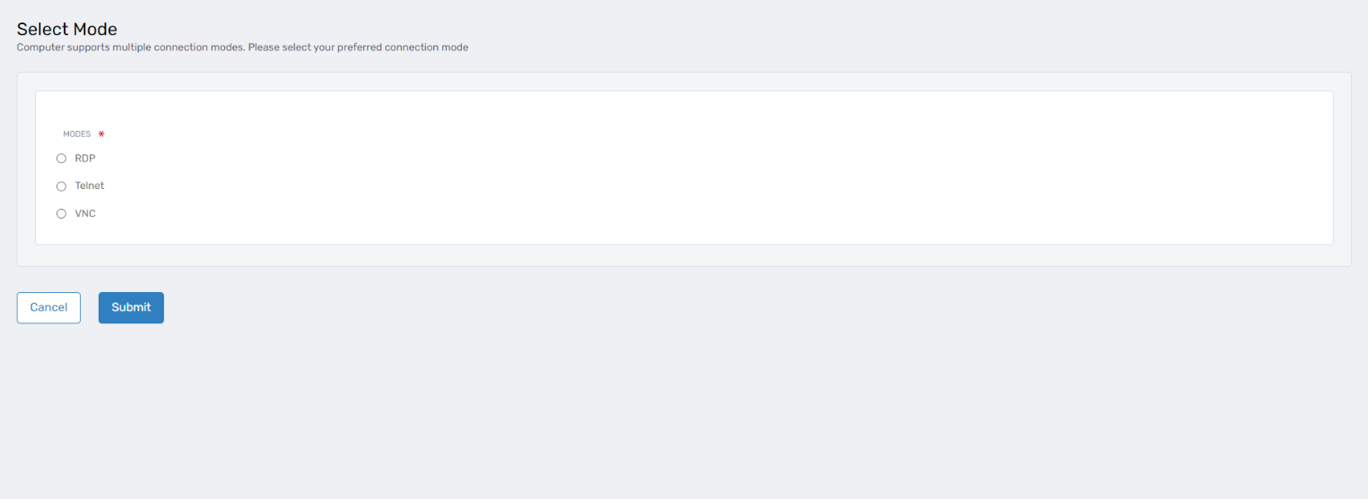 Connection Mode Selection