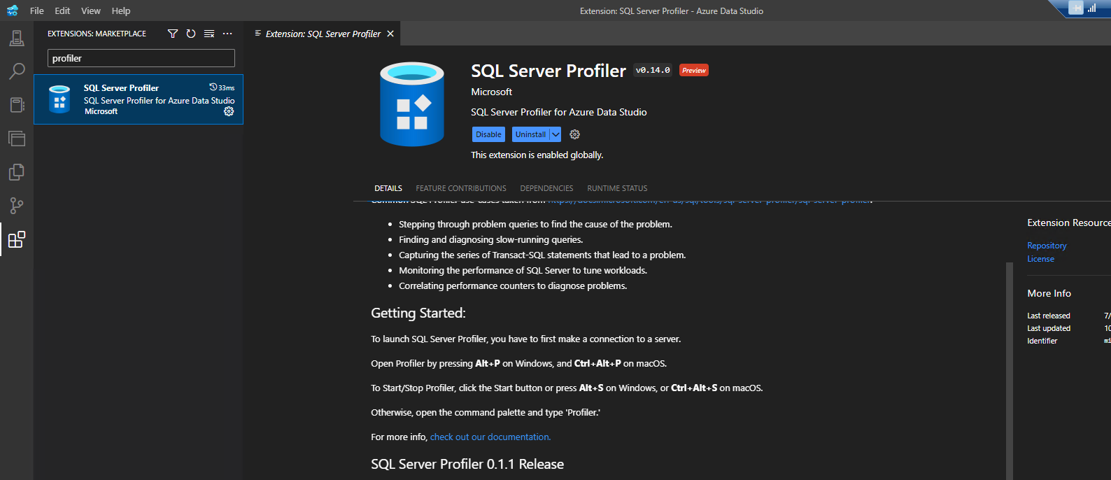 SQL Server Profiler Extension