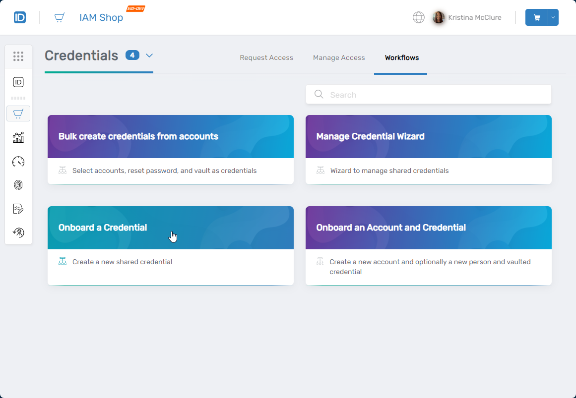 Open Onboard Credential Wizard