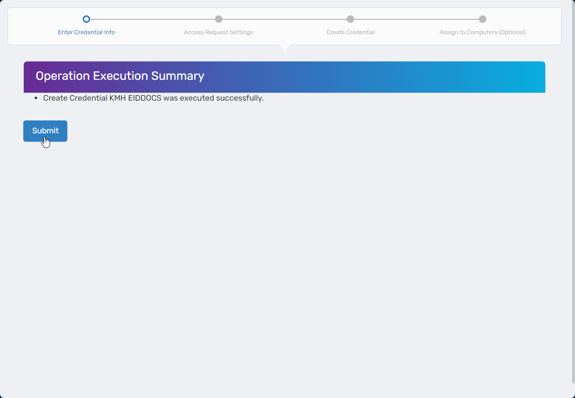 Operation Execution Summary