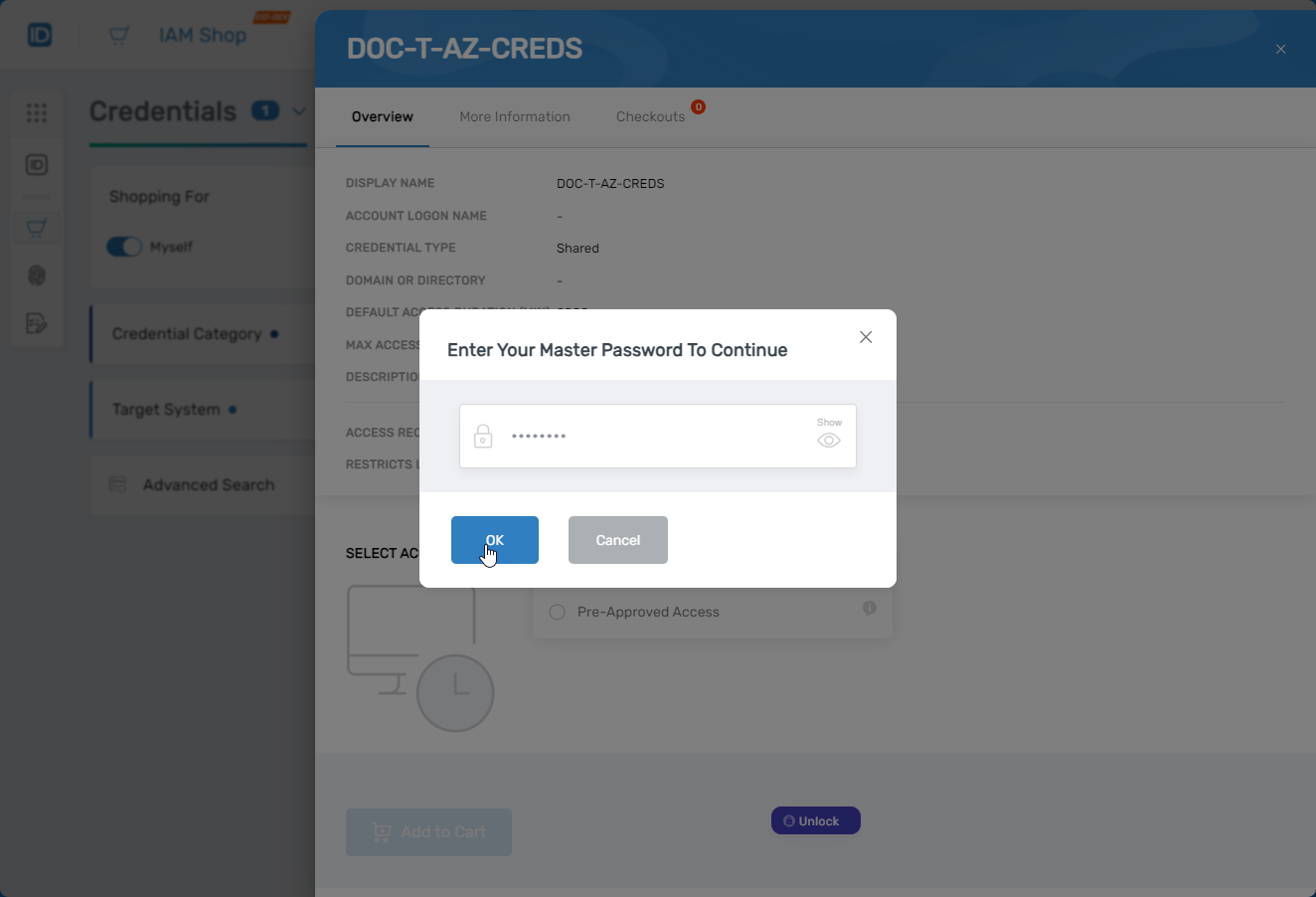 Enter Master Password