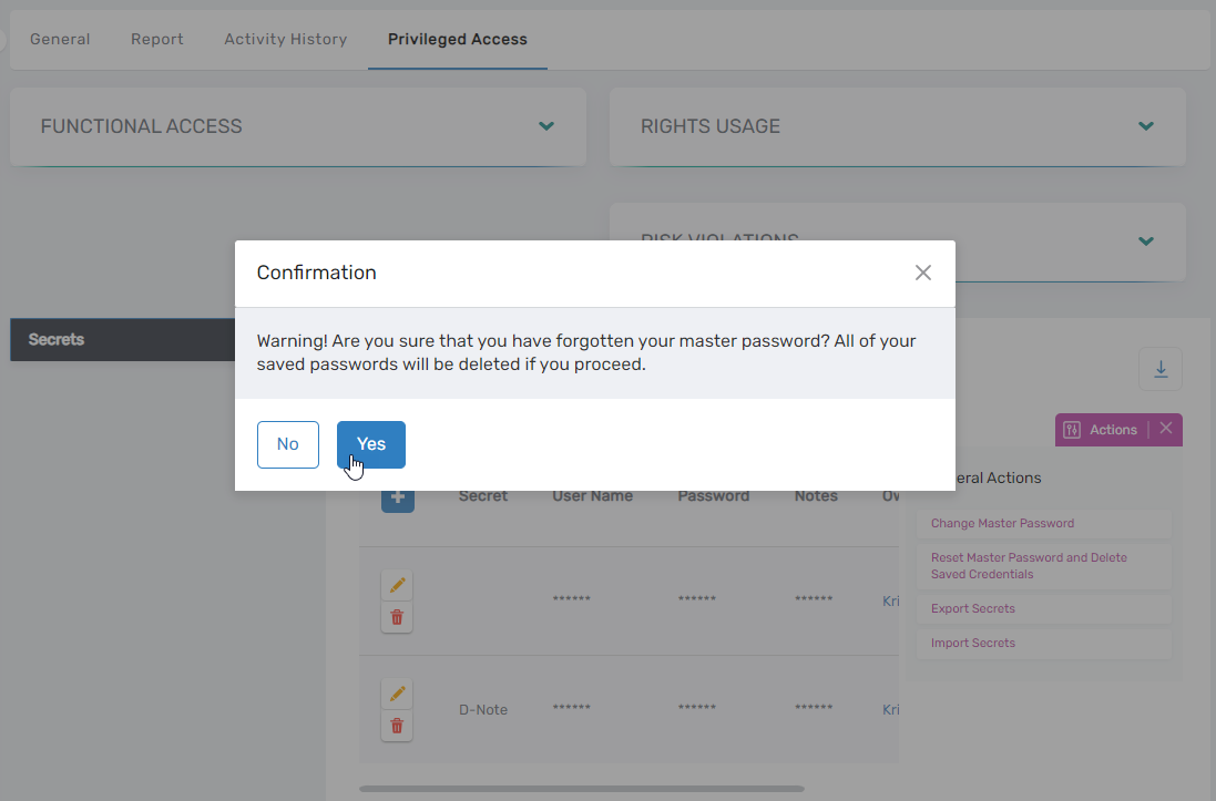 Confirm password reset