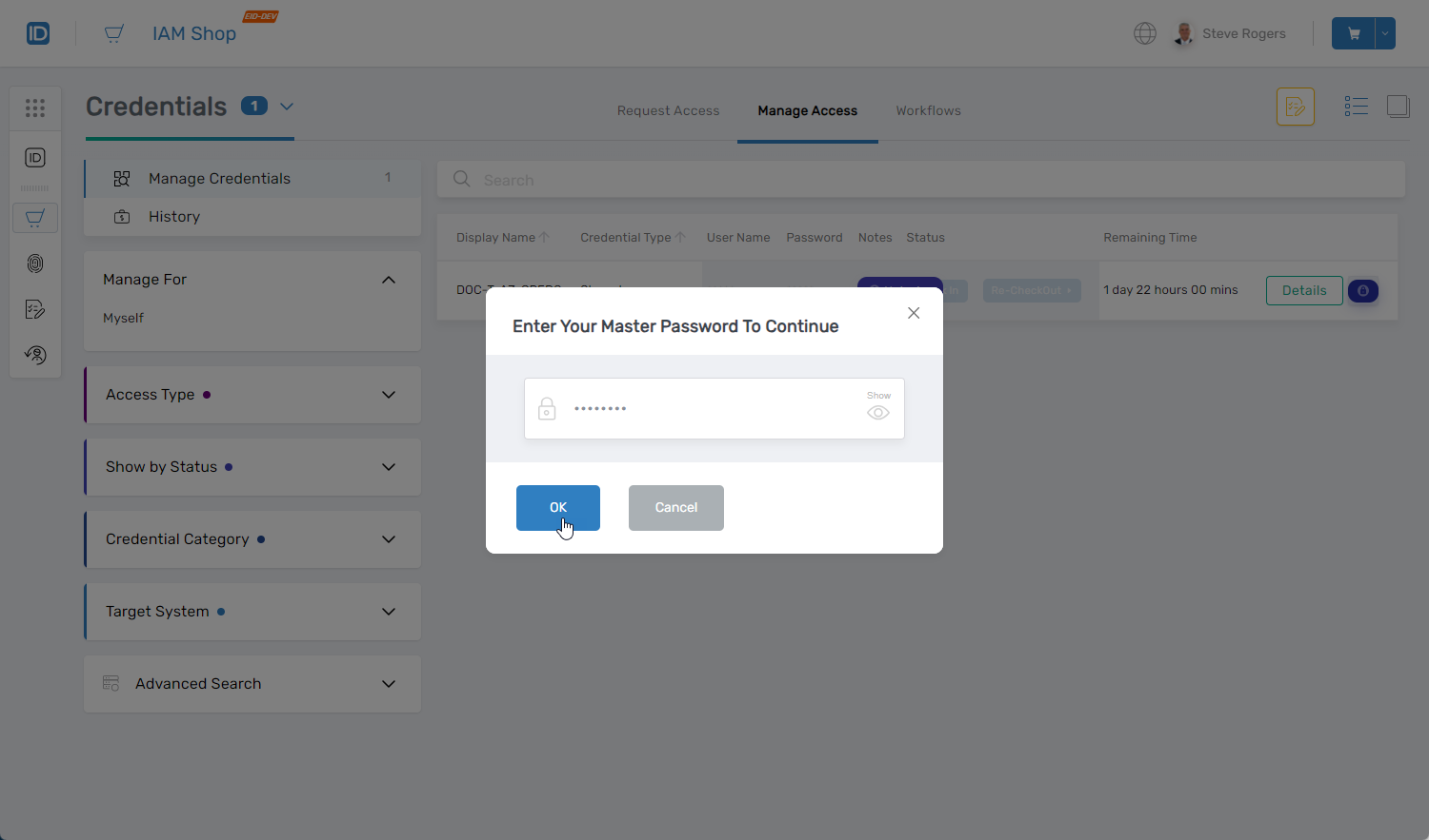 Master Password Prompt