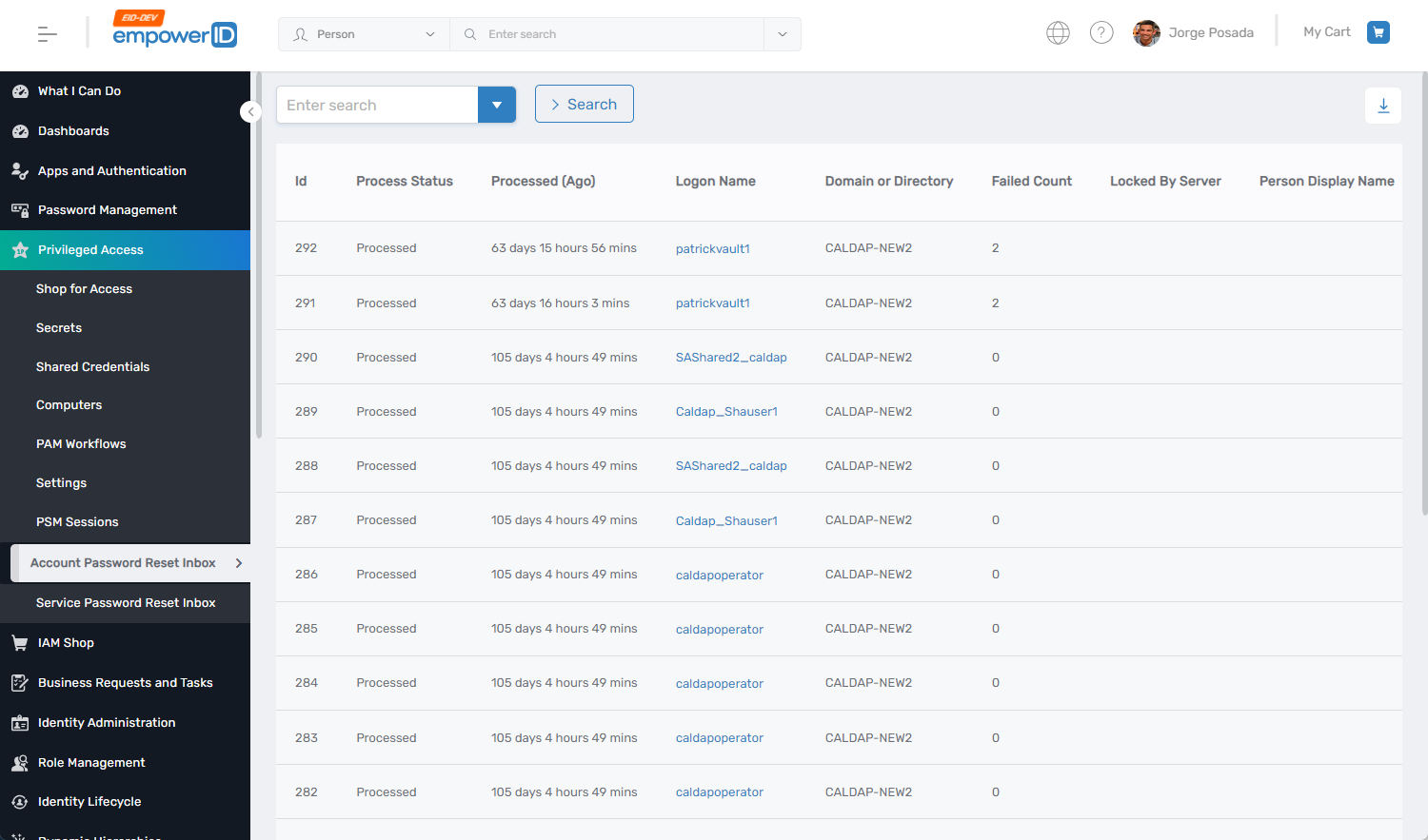 Account Password Reset Inbox