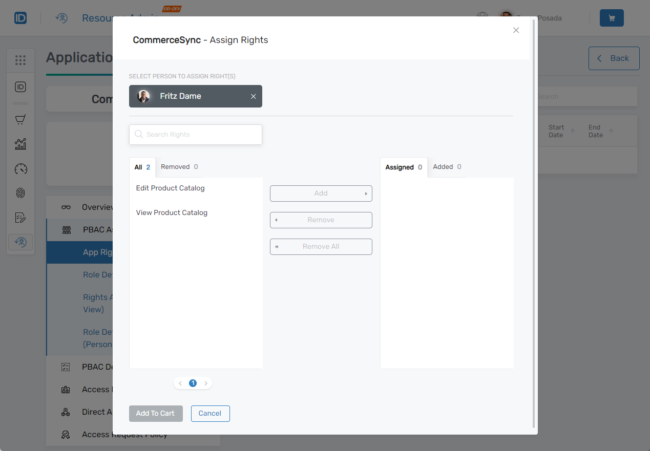 Available app rights