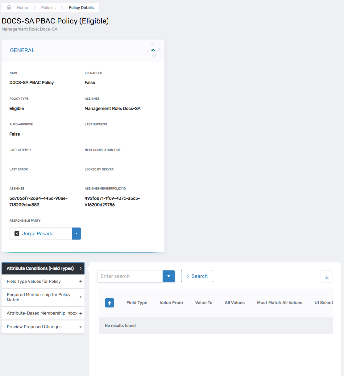Policy View One page