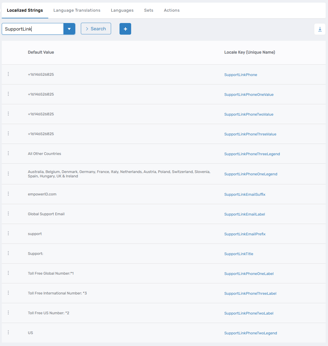 Support localized strings