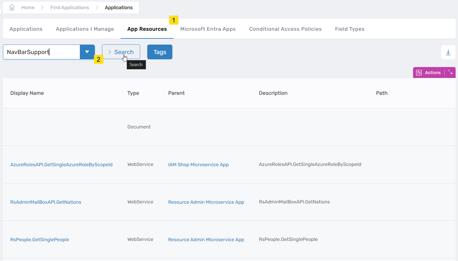Support Navbar Resource
