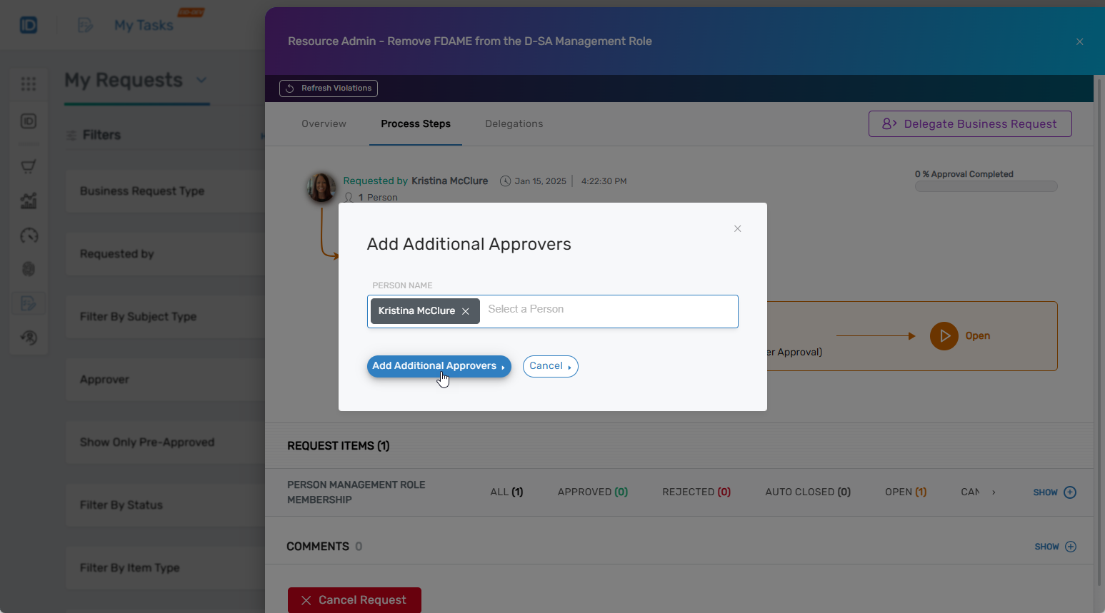 Add additional approvers