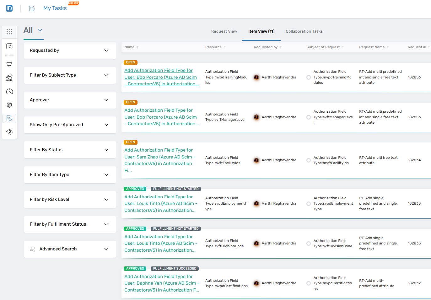 Item View Fulfillment