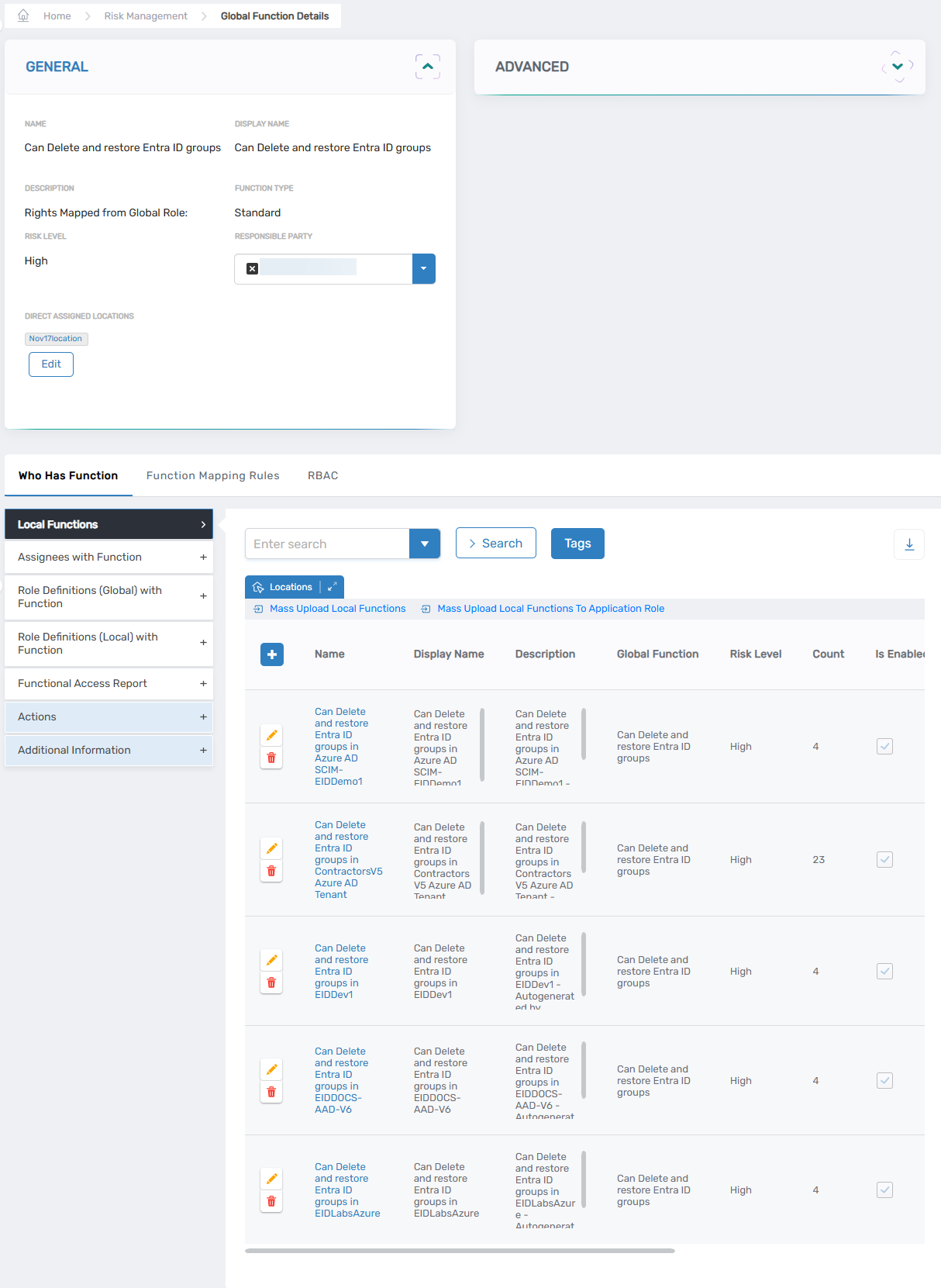 Figure 5: Local Function Mapping Rules