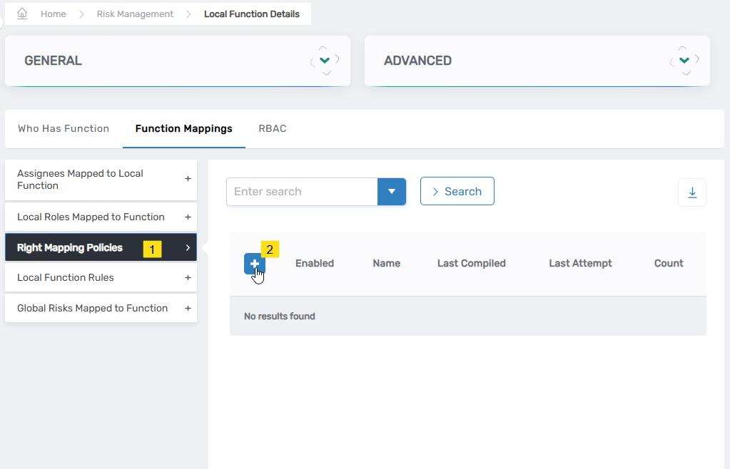Right Mapping Policies accordion and Add button